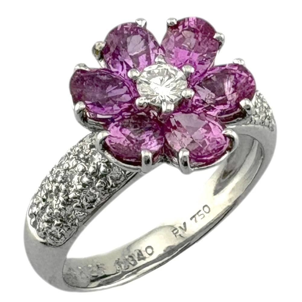 PONTE VECCHIO RING K18 WHITE GOLD: Ponte Vecchio Ring K18 white gold Brand: Ponte Vecchio Type/Style: Ring Material: K18 white gold Main Stone Pink Sapphire/Natural Color: Silver Size: US 7 Accessories: None Accessories Not