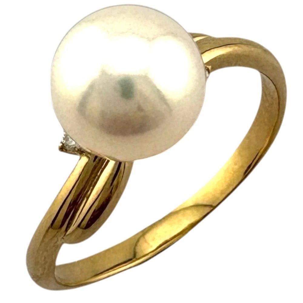 TASAKI RING K18 YELLOW GOLD PEARL DIAMOND USED: TASAKI Ring K18 yellow gold Pearl diamond used Brand: TASAKI Type/Style: Ring Material: K18 yellow gold Main Stone Natural Color: gold Size: US 6 Accessories: None Accessories Notice: When