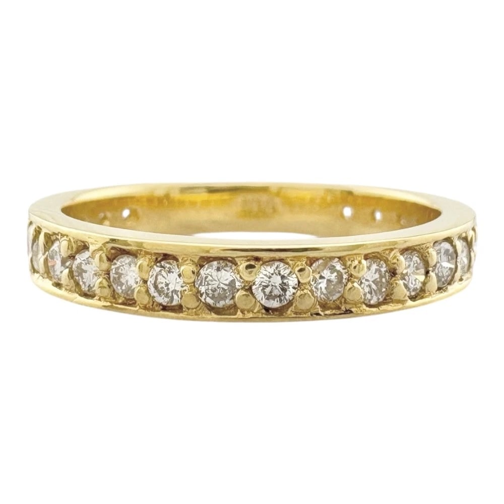RING K18 YELLOW GOLD DIAMOND USED (1 of 2)