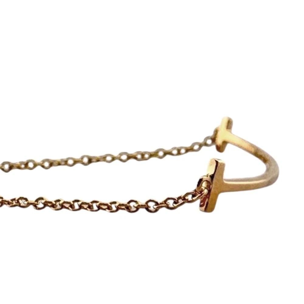 TIFFANY&CO. BRACELET K18 PINK GOLD T SMILE: TIFFANY&Co. Bracelet K18 Pink Gold T Smile Brand: Tiffany&co. Type/Style: Bracelet Material: K18 Pink Gold Color: Pink gold Size: (CM) Total Length:17.5cm High limit:1.0mm Chain width:1.0mm