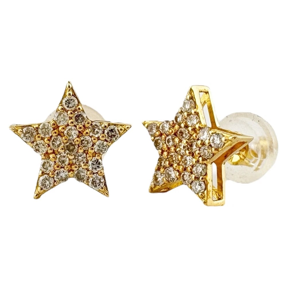 EARRING K18 YELLOW GOLD DIAMOND: earring K18 yellow gold diamond Brand: Unbranded Type/Style: earring Material: K18 yellow gold Main Stone Natural Color: gold Size: (CM) 8.0mm x 8.0mm(*mm) Accessories: None Accessories No
