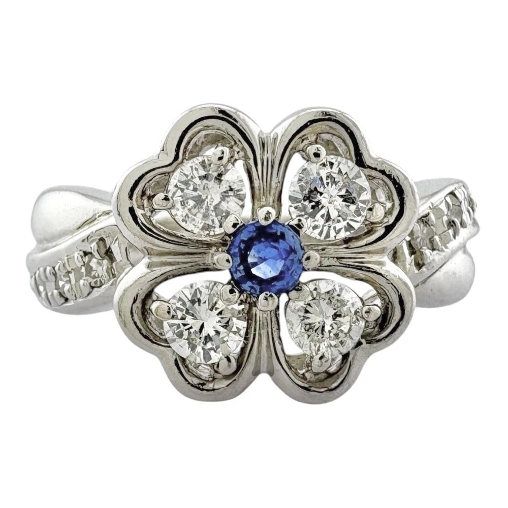 RING PT900PLATINUM SAPPHIRE DIAMOND: Ring Pt900Platinum sapphire diamond Brand: Unbranded Type/Style: Ring Material: PtPlatinum Main Stone Natural Color: Silver Size: US 6 Accessories: None Accessories Notice: When purchasing