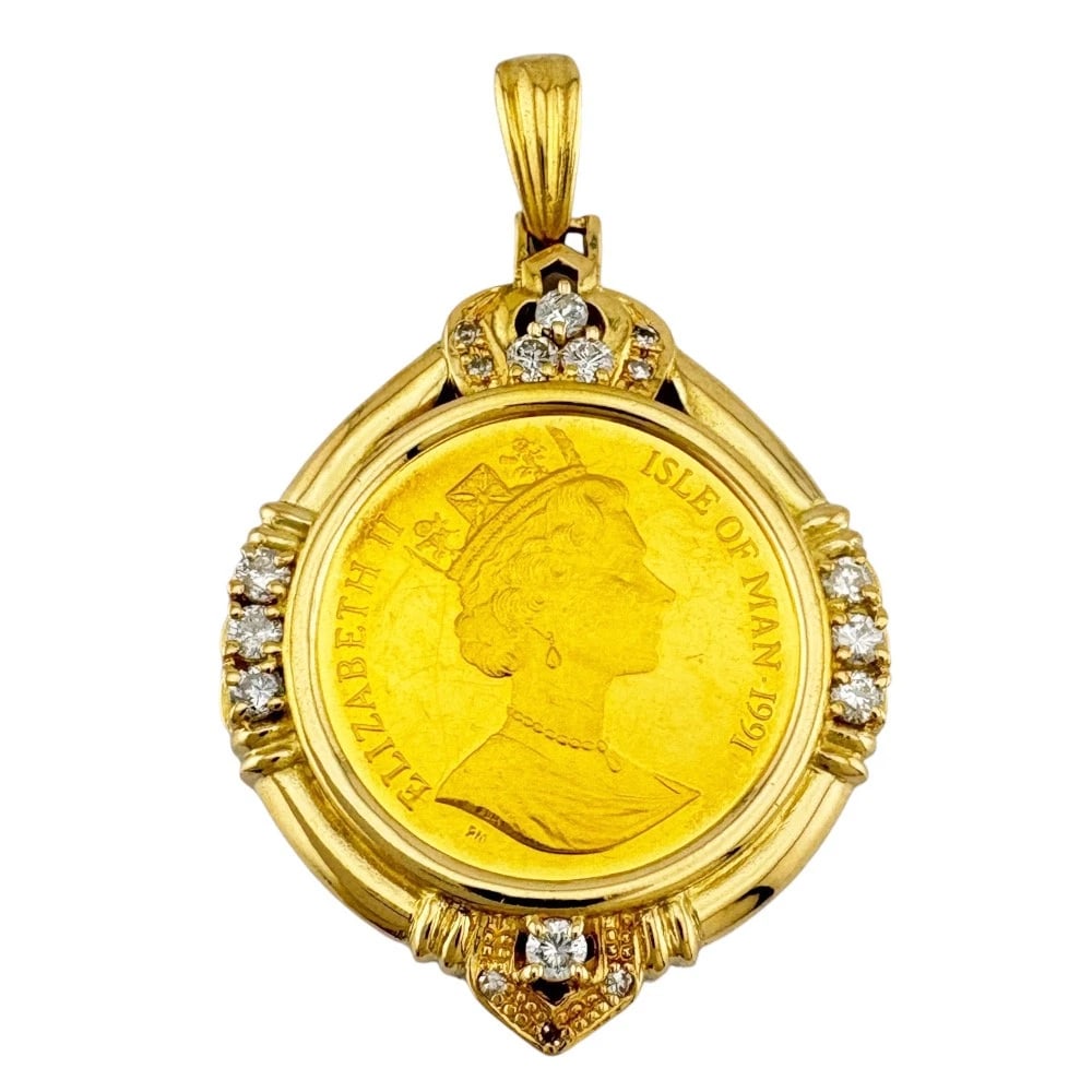 COIN PENDANT K18 GOLD K24 GOLD (1 of 3)