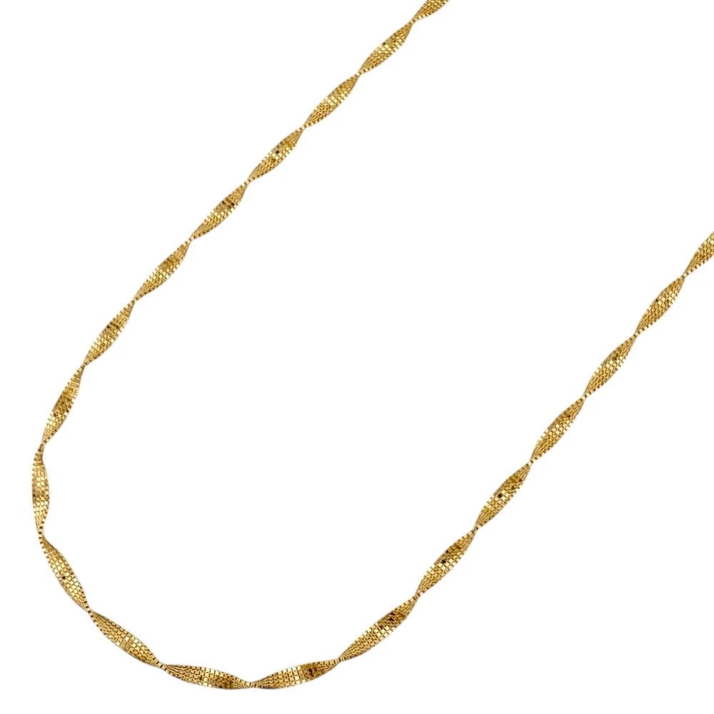 NECKLACE K18 YELLOW GOLD FILLET CHAIN CHAIN ONLY: Necklace K18 yellow gold Fillet Chain Chain only Brand: Unbranded Type/Style: Necklace Material: K18 yellow gold Color: gold Size: CM) Total Length:45cm Chain width:2.5mm Accessories: None