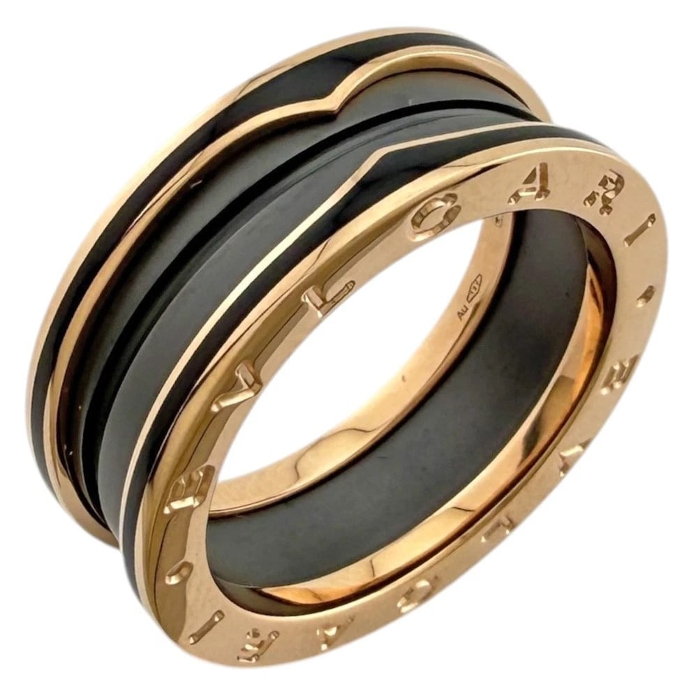 BVLGARI RING K18 PINK GOLD CERAMIC: BVLGARI Ring K18 Pink Gold ceramic Brand: BVLGARI Type/Style: Ring Material: K18 Pink Gold Color: Pink gold Size: US 8 Accessories: None Accessories Notice: When purchasing pre-owned goods