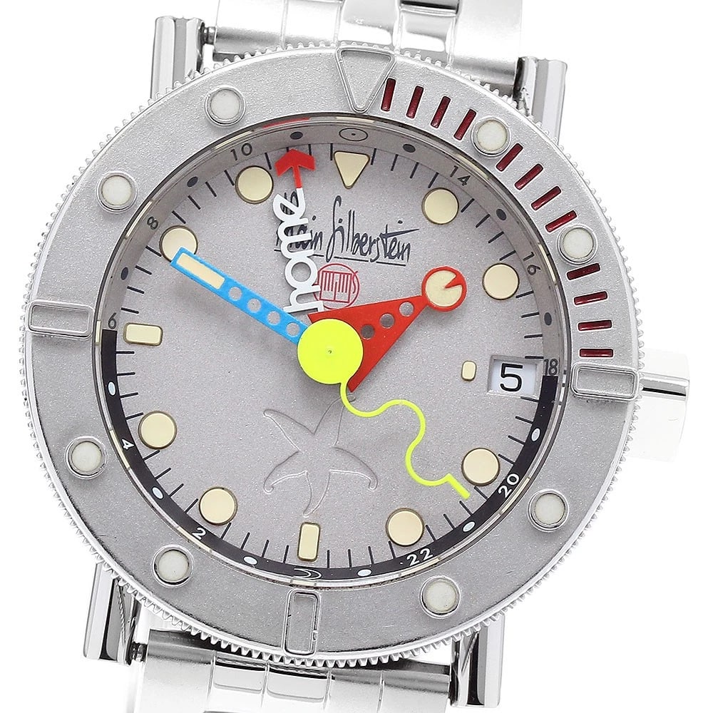 ALAIN SILBERSTEIN MARINE G LIMITED GMT BOY'S WATCH: Alain Silberstein Marine G Limited GMT Boy's Watch Brand: Alain Silberstein Type/Style: Wristwatch Material: Band Material Stainless Steel, Case Material Stainless Steel Color: Band Color Silver, Case