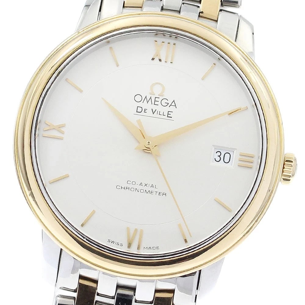 OMEGA DE VILLE PRESTIGE COAXIAL WATCH: OMEGA De Ville Prestige Coaxial Watch Brand: OMEGA Type/Style: Wristwatch Material: Band Material Stainless Steel/YG, Case Material Stainless Steel/YG Color: Band Color Silver / Gold, Case Color