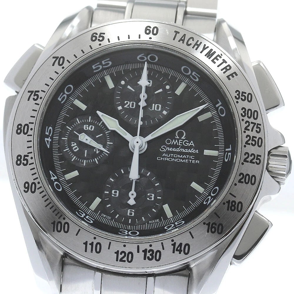 OMEGA SPEEDMASTER SPLIT S WATCH: OMEGA Speedmaster Split s Watch Brand: OMEGA Type/Style: Wristwatch Material: Band Material Stainless Steel, Case Material Stainless Steel Color: Band Color Silver, Case Color Silver, Dial Color black