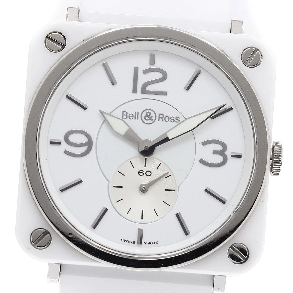 BELL?ROSS SQUARE QUARTZ WATCH: Bell?Ross Square Quartz Watch Brand: Bell?Ross Type/Style: Wristwatch Material: Band Material Ceramic / rubber, Case Material Ceramic / Stainless Steel Color: Band Color white, Case Color White /