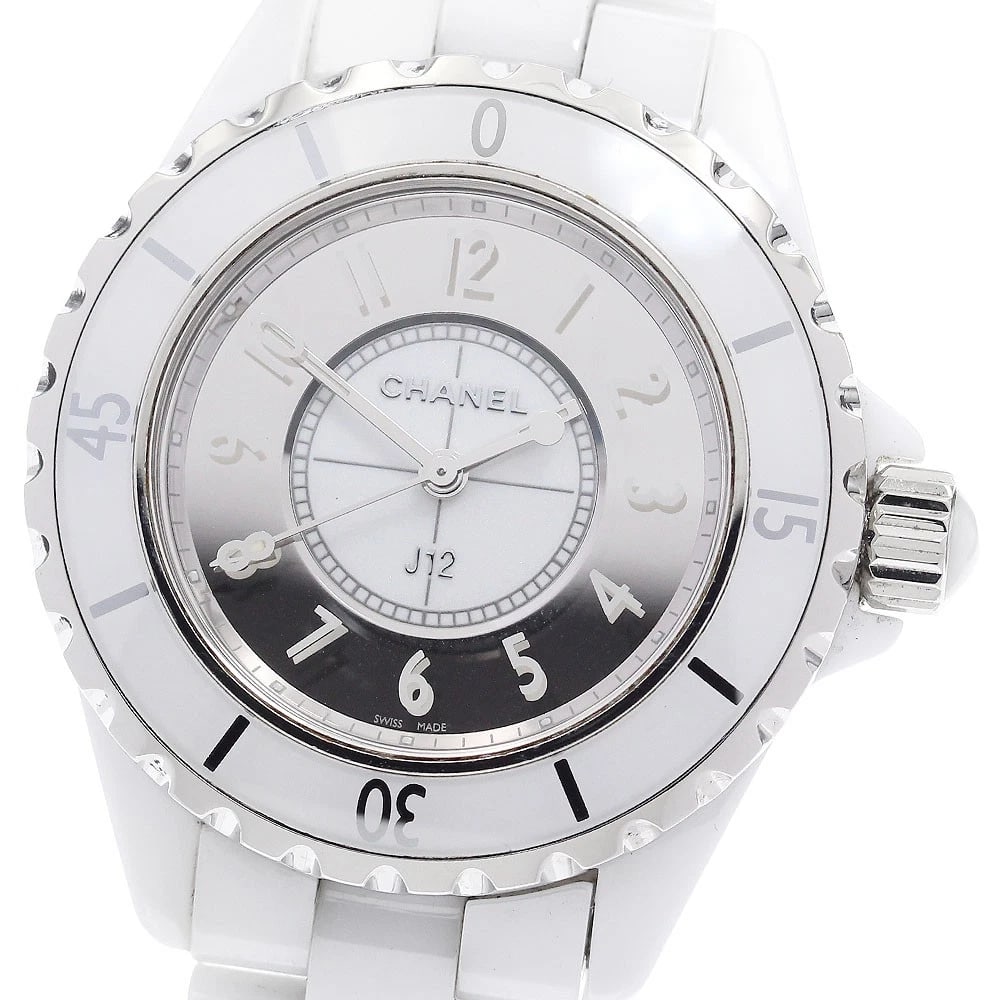 CHANEL MIRROR QUARTZ WATCH: CHANEL Mirror Quartz Watch Brand: CHANEL Type/Style: Wristwatch Material: Band Material Ceramic / Stainless Steel, Case Material Ceramic / Stainless Steel Color: Band Color white, Case Color white, Di