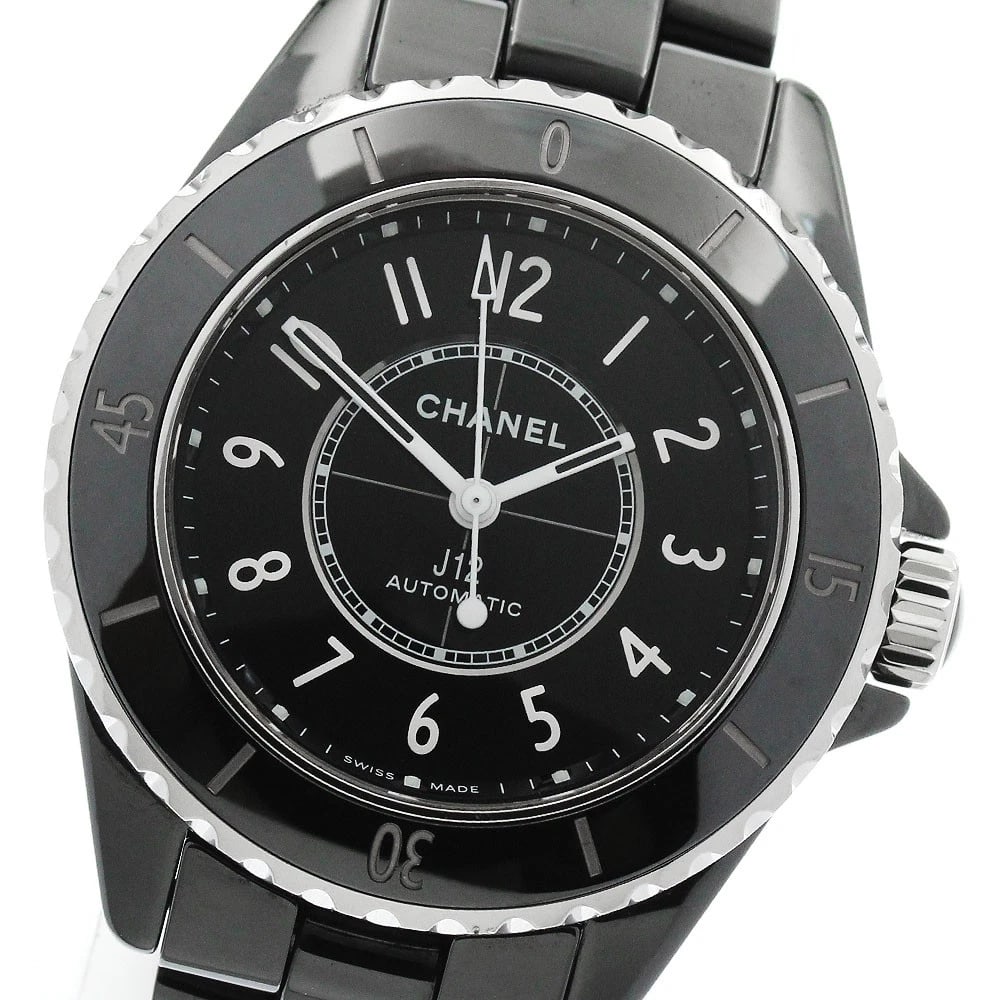 CHANEL CALIBRE WATCH: CHANEL Calibre Watch Brand: CHANEL Type/Style: Wristwatch Material: Band Material Stainless Steel / ceramic, Case Material Stainless Steel / ceramic Color: Band Color Black / Silver, Case Color Black