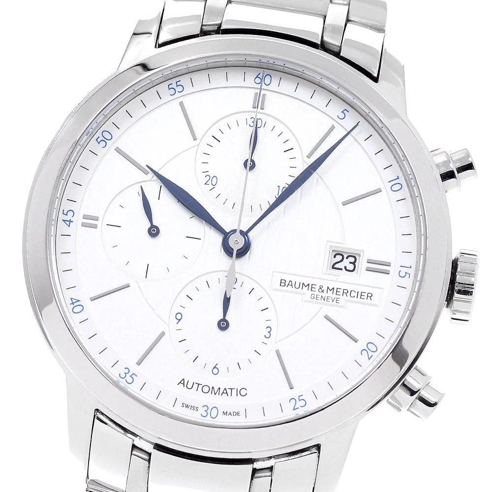 BAUME & MERCIER CLASSIMA CHRONOGRAPH AUTOMATIC WATCH: Baume & Mercier Classima Chronograph Automatic Watch Brand: Baume & Mercier Type/Style: Wristwatch Material: Band Material Stainless Steel, Case Material Stainless Steel Color: Band Color Silver,