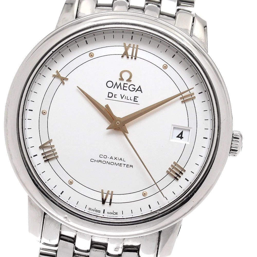 OMEGA DE VILLE PRESTIGE COAXIAL WATCH: OMEGA De Ville Prestige Coaxial Watch Brand: OMEGA Type/Style: Wristwatch Material: Band Material Stainless Steel, Case Material Stainless Steel Color: Band Color Silver, Case Color Silver, Dial