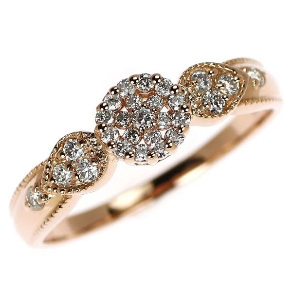 K18PG DIAMOND RING: K18PG diamond ring Brand: None Type/Style: rings Material: K18PG Color: PG Size: 6.25 - 6.5 US Accessories: None Accessories Notice: When purchasing pre-owned goods, please refer to the photos of the