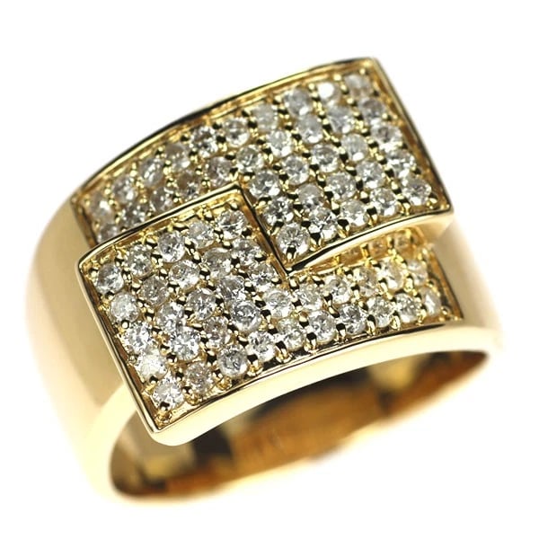 K18YG DIAMOND RING: K18YG Diamond Ring Brand: None Type/Style: rings Material: K18YG Color: YG Size: 7.75 - 8 US Accessories: None Accessories Notice: When purchasing pre-owned goods, please refer to the photos of the