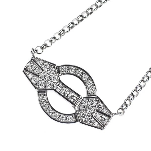 K18WG DIAMOND PENDANT NECKLACE: K18WG DIAMOND PENDANT NECKLACE Brand: None Type/Style: pendant necklace Material: K18WG Color: WG Size: Necklace: Chain Length ?48 Width/Thickness26.9 Accessories: None Accessories Notice: When
