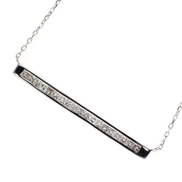 K18WG DIAMOND PENDANT NECKLACE: K18WG DIAMOND PENDANT NECKLACE Brand: None Type/Style: pendant necklace Material: K18WG Color: WG Size: Necklace: Chain Length ?48.5 Width/Thickness35.2 Accessories: None Accessories Notice: When
