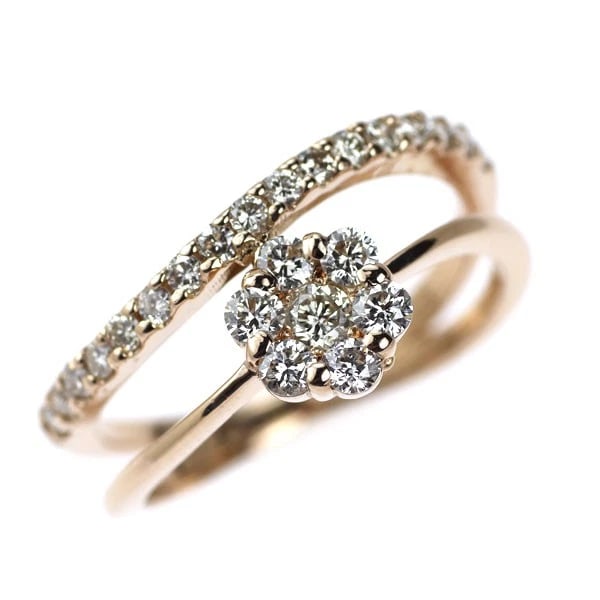K18PG DIAMOND RING: K18PG Diamond Ring Brand: None Type/Style: rings Material: K18PG Color: PG Size: 3.75 US Accessories: None Accessories Notice: When purchasing pre-owned goods, please refer to the photos of the items