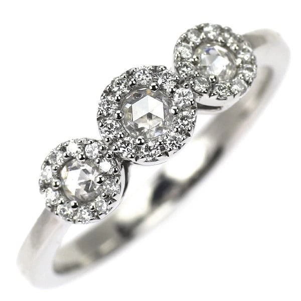 PT950 ROSE CUT DIAMOND RING: Pt950 rose cut diamond ring Brand: None Type/Style: rings Material: Pt950 Color: PT Size: 6.25 - 6.5 US Accessories: None Accessories Notice: When purchasing pre-owned goods, please refer to the