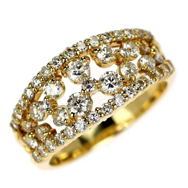 K18YG DIAMOND RING: K18YG diamond ring Brand: None Type/Style: rings Material: K18YG Color: YG Size: 5.25 US Accessories: None Accessories Notice: When purchasing pre-owned goods, please refer to the photos of the items