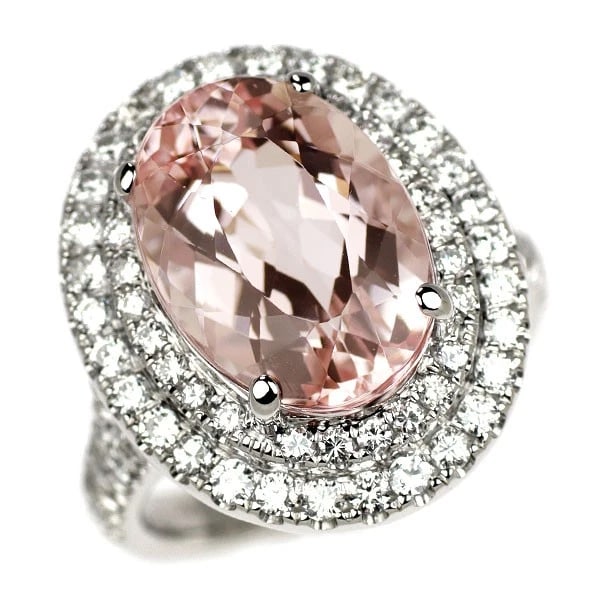 K18WG MORGANITE DIAMOND RING: K18WG Morganite Diamond Ring Brand: None Type/Style: rings Material: K18WG Color: WG Size: 5.25 US Accessories: None Accessories Notice: When purchasing pre-owned goods, please refer to the photos of