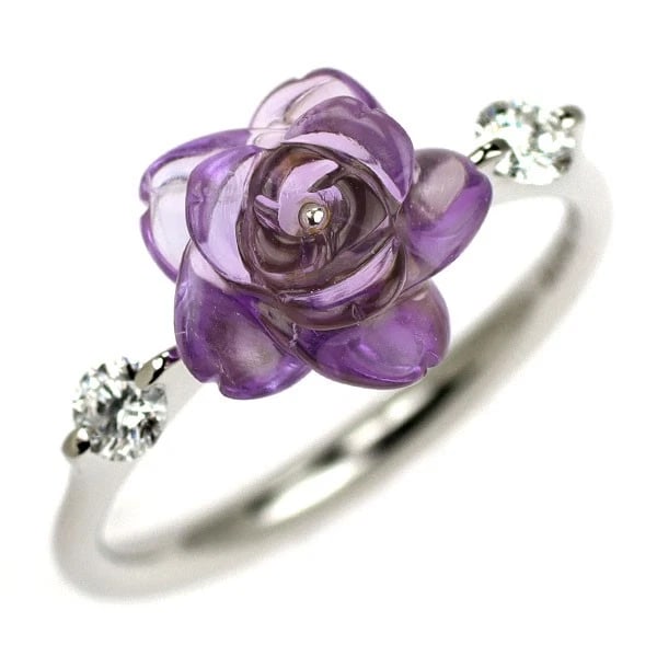 PT900 CARVING AMETHYST DIAMOND RING: Pt900 Carving Amethyst Diamond Ring Brand: None Type/Style: rings Material: Pt900 Main Stone Amethyst Color: PT Size: 5.25 US Accessories: None Accessories Notice: When purchasing pre-owne