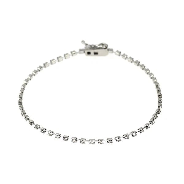 K18WG TENNIS DIAMOND BRACELET: K18WG TENNIS DIAMOND BRACELET Brand: None Type/Style: bracelets Material: K18WG Color: WG Size: Necklace: Chain Length 17.5 Width/Thickness1.6 Accessories: None Accessories Notice: When purchasing