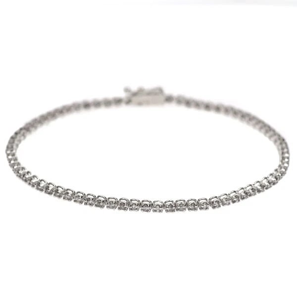 K18WG DIAMOND TENNIS BRACELET: K18WG diamond tennis bracelet Brand: None Type/Style: bracelets Material: K18WG Color: WG Size: Necklace: Chain Length 17.5 Width/Thickness2.1 Accessories: None Accessories Notice: When purchasing