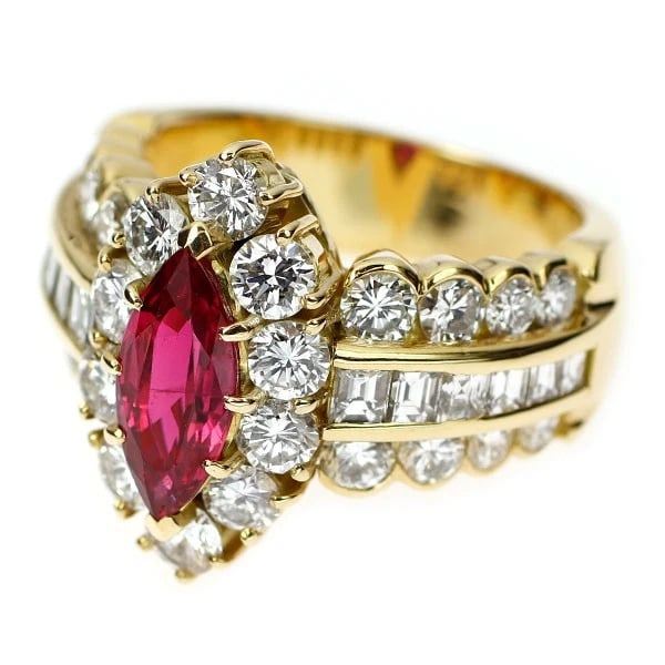 K18YG RUBY DIAMOND RING - 2
