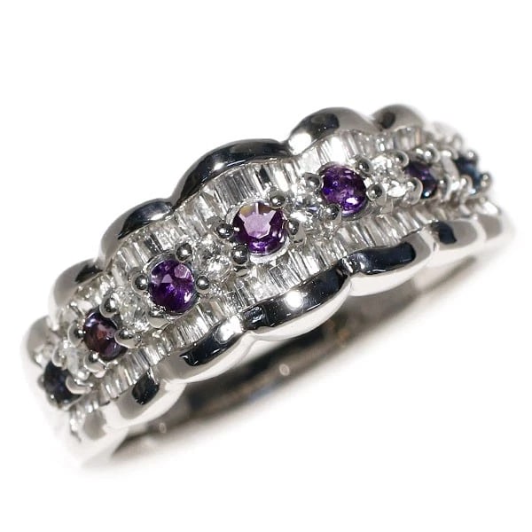 PT900 ALEXANDRITE DIAMOND RING: Pt900 Alexandrite Diamond Ring Brand: None Type/Style: rings Material: Pt900 Main Stone alexandrite Color: PT Size: 6.25 - 6.5 US Accessories: None Accessories Notice: When purchasing pre-owned