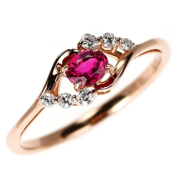 K18PG RUBY DIAMOND RING: K18PG Ruby Diamond Ring Brand: None Type/Style: rings Material: K18PG Main Stone Ruby Color: PG Size: 5.25 US Accessories: None Accessories Notice: When purchasing pre-owned goods, please refer to