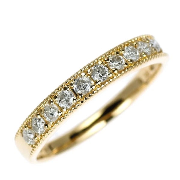 K18YG DIAMOND RING: K18YG diamond ring Brand: None Type/Style: rings Material: K18YG Color: YG Size: 5.5 - 5.75 US Accessories: None Accessories Notice: When purchasing pre-owned goods, please refer to the photos of the