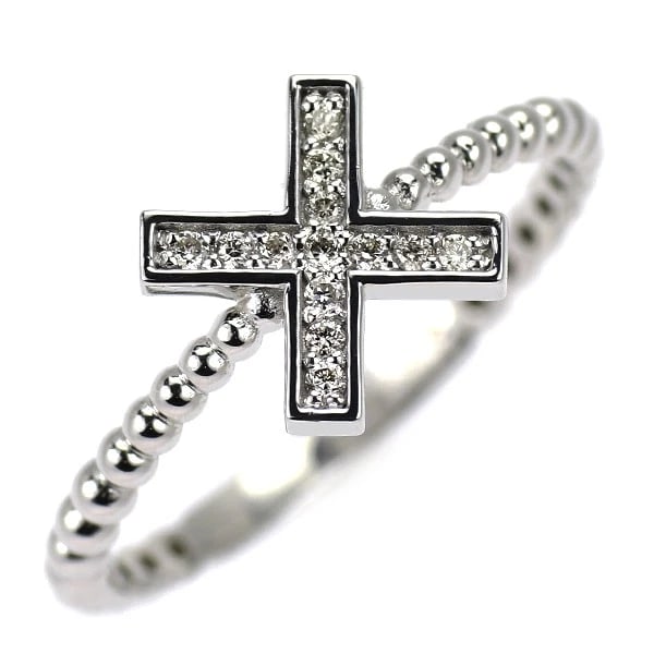 K18WG DIAMOND RING: K18WG diamond ring Brand: None Type/Style: rings Material: K18WG Color: WG Size: 5.5 - 5.75 US Accessories: None Accessories Notice: When purchasing pre-owned goods, please refer to the photos of the