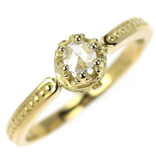 ARKER K18YG ROSE CUT DIAMOND ROSE PROMISE RING: Arker K18YG Rose Cut Diamond Rose Promise Ring Brand: ahkah Type/Style: rings Material: K18YG Color: YG Size: 3.75 US Accessories: None Accessories Notice: When purchasing pre-owned goods, please