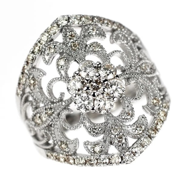 K18WG DIAMOND RING: K18WG diamond ring Brand: None Type/Style: rings Material: K18WG Color: WG Size: 6 US Accessories: None Accessories Notice: When purchasing pre-owned goods, please refer to the photos of t