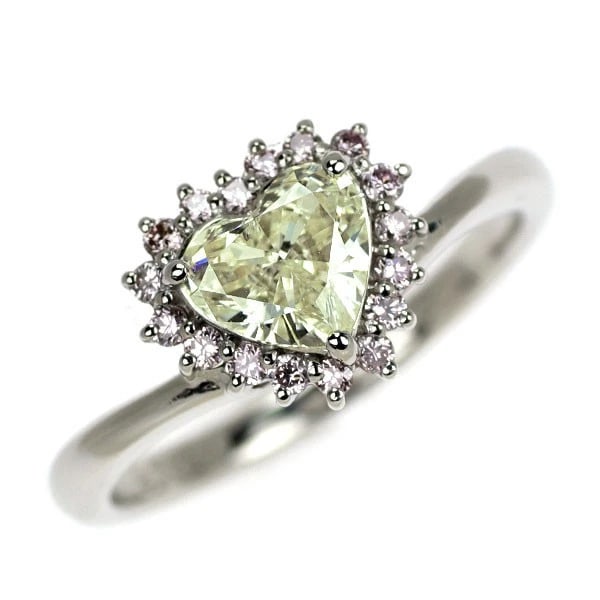PT900 HEART SHAPE DIAMOND PINK DIAMOND RING: Pt900 Heart Shape Diamond Pink Diamond Ring Brand: None Type/Style: rings Material: Pt900 Color: Pt Size: 6 US Accessories: None Accessories Notice: When purchasing pre-owned goods, please