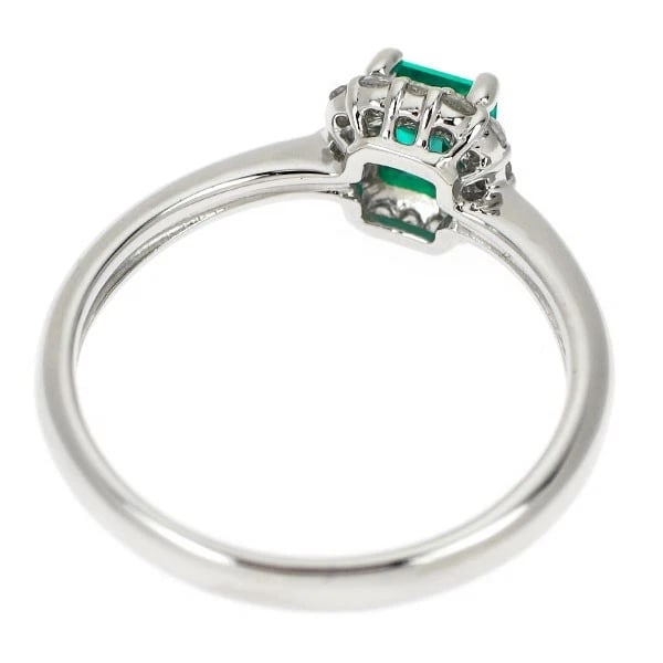 PT900 EMERALD DIAMOND RING - 2