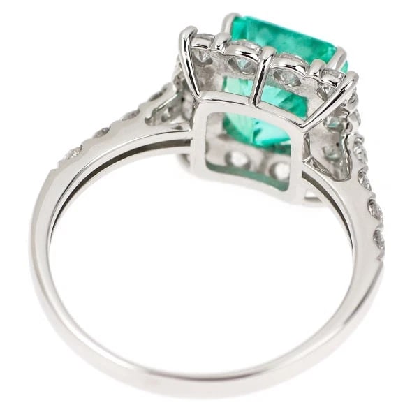 PT950 EMERALD DIAMOND RING - 3