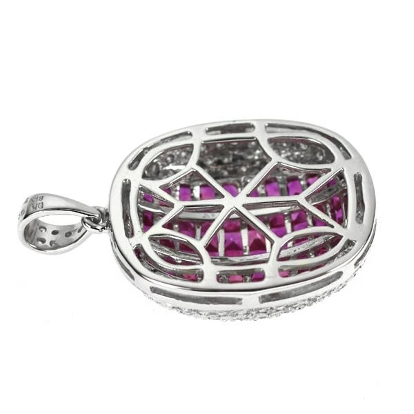 K18WG RUBY DIAMOND PENDANT TOP - 3