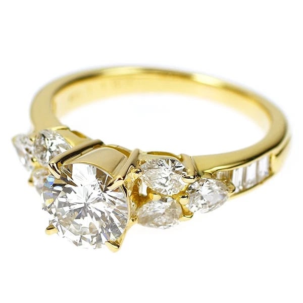 K18YG DIAMOND RING - 2