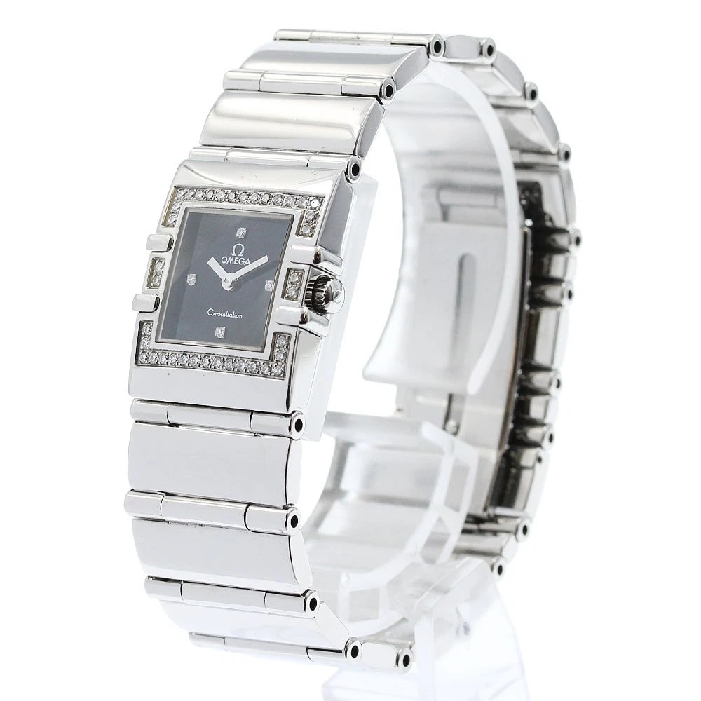 OMEGA CONSTELLATION CARRE QUADRA QUARTZ WATCH: OMEGA Constellation Carre Quadra Quartz Watch Brand: OMEGA Type/Style: Wristwatch Material: Band Material Stainless Steel, Case Material Stainless Steel Color: Band Color Silver, Case Color Silver, Di