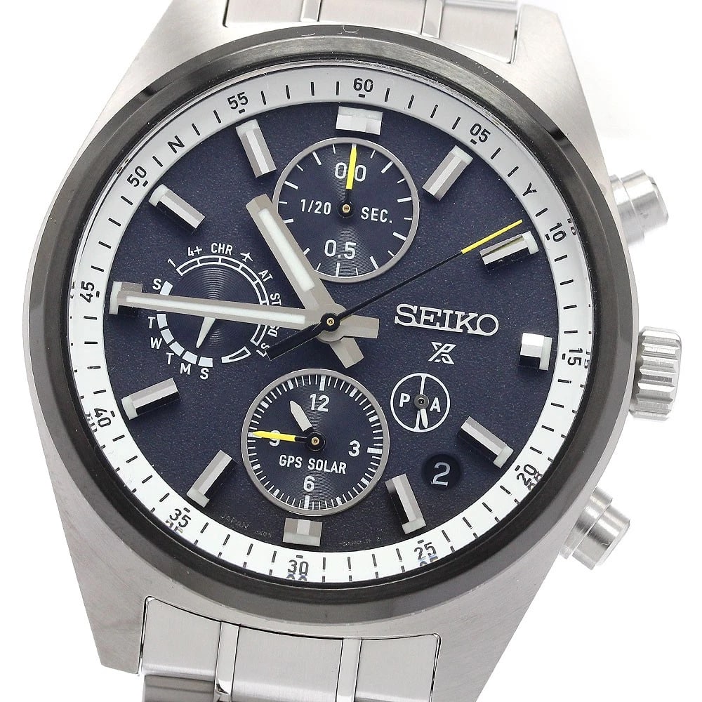 SEIKO PROSPEX GPS SOLAR POWERED RADIO WATCH: SEIKO Prospex GPS Solar Powered Radio Watch Brand: SEIKO Type/Style: Wristwatch Material: Band Material Stainless Steel, Case Material Stainless Steel Color: Band Color Silver, Case Color Silver, Dial