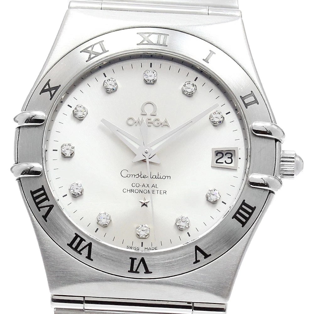 OMEGA CONSTELLATION AT WATCH: OMEGA Constellation AT Watch Brand: OMEGA Type/Style: Wristwatch Material: Band Material Stainless Steel, Case Material Stainless Steel Color: Band Color Silver, Case Color Silver, Dial Color Silver S