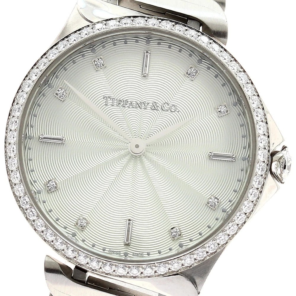TIFFANY CO METRO HAND DIAMOND SILVER DIAL QUARTZ WATCH: TIFFANY Co Metro Hand Diamond Silver Dial Quartz Watch Brand: TIFFANY&Co. Type/Style: Wristwatch Material: Band Material Stainless Steel, Case Material Stainless Steel Color: Band Color Silver, Case C
