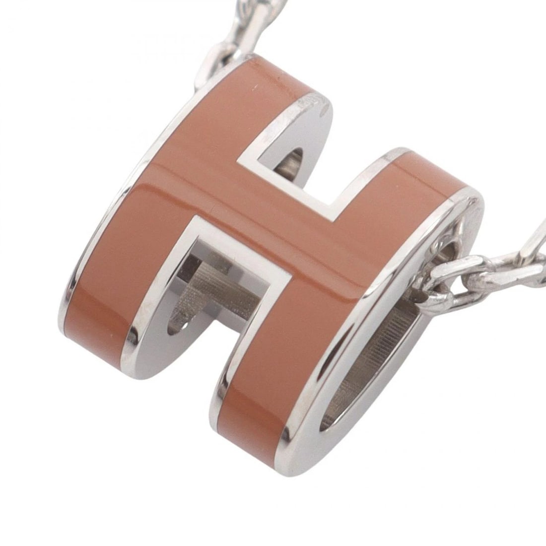HERMES MINI POP H PENDANT NECKLACE: HERMES Mini POP H Pendant Necklace Brand: HERMES Type/Style: Necklace Material: Stainless Steel Color: Silver Size: Neck rotation?39.5cm(15.6") Motif W?7mm x H?9mm(0.3" x 0.4") Accessories: None <