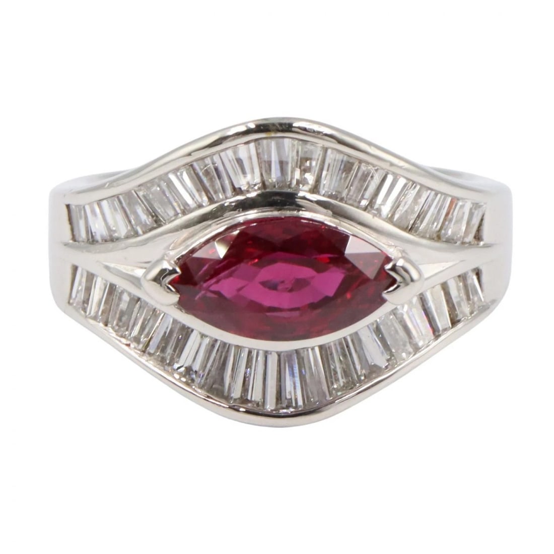 JEWELRY RUBY DIAMOND RING PT900 - 2