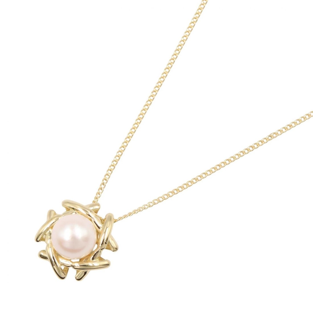 TIFFANY?CO PEARL NECKLACE PENDANT 18K YELLOW GOLD: TIFFANY?CO Pearl Necklace Pendant 18K Yellow Gold Brand: TIFFANY?CO Type/Style: Necklace Material: K18 (Yellow Gold) Color: Gold Size: Neck rotation?41cm(16.1") Motif W?12mm x H?12mm(0.5" x 0.5")