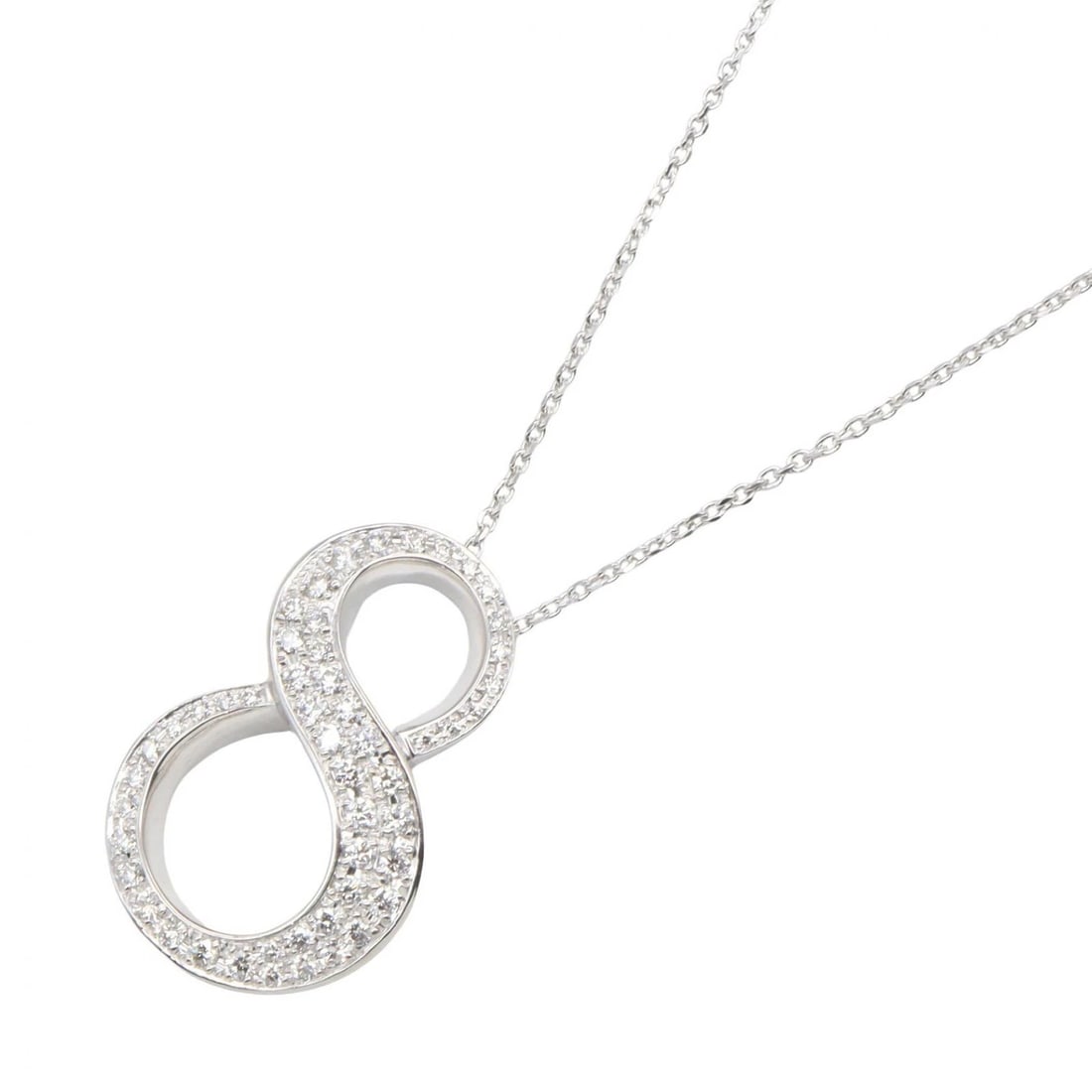 JEWELRY DIAMOND NECKLACE 18KWG: JEWELRY Diamond Necklace 18KWG Brand: JEWELRY Type/Style: Necklace Material: K18WG?White Gold? Main Stone Natural Color: Silver Size: Neck rotation?60cm(23.6") Motif W?23mm x H?35mm(0.9" x 1.4") A