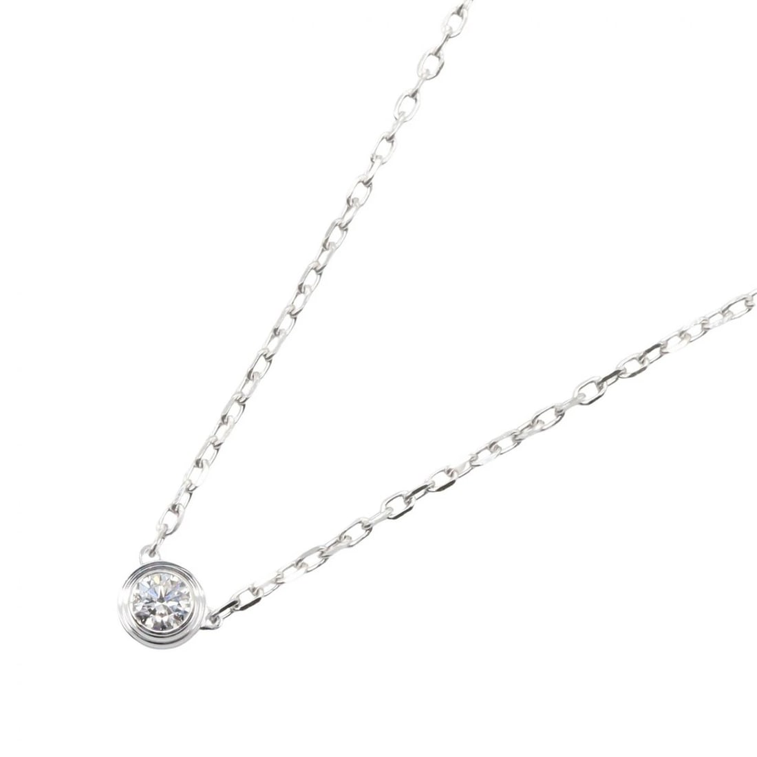 CARTIER AMOUR SM NECKLACE DIAMOND 18KWG: CARTIER Amour SM Necklace Diamond 18KWG Brand: CARTIER Type/Style: Necklace Material: K18WG?White Gold? Main Stone Natural Color: Silver Size: Neck rotation?37.5/40.5cm(14.8") Motif W?4.5mm x H?4.5mm(