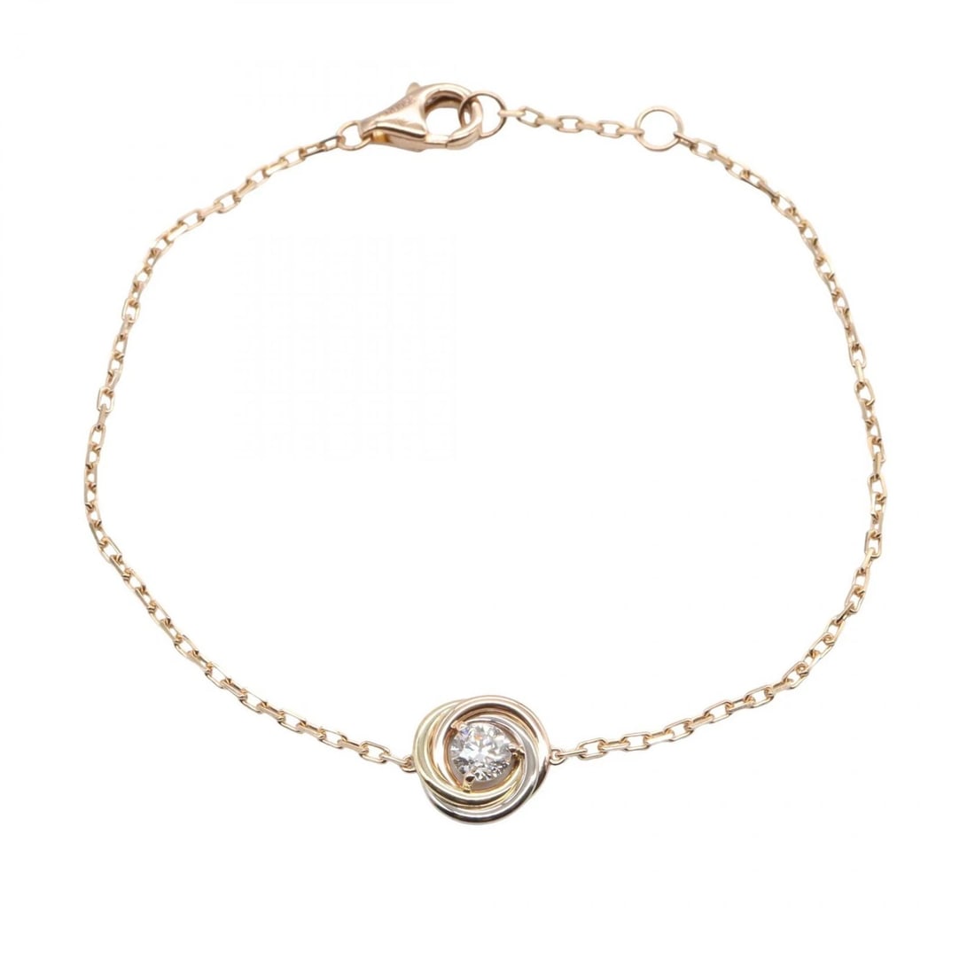 CARTIER TRINITY 1PD BRACELET 18KYG 18KWG 18KRG: CARTIER Trinity 1PD Bracelet 18KYG 18KWG 18KRG Brand: CARTIER Type/Style: Bracelet Material: K18 (Yellow Gold) ? K18WG ? K18PG Main Stone Natural Color: Gold Size: Band Length?15.5cm(6.1") Motif W?8mm